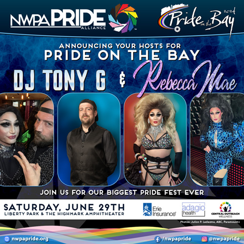 NWPA Pride Alliance - Pride on the Bay - Host Announcement - DJ Tony G and Rebecca Mae